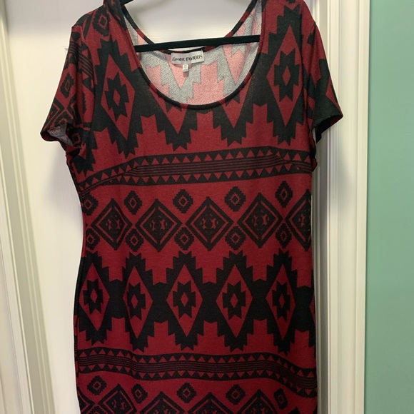 Brand new black & red Aztec dress - Picture 1 of 3